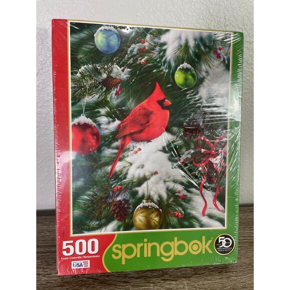 Springbok 500 Piece Puzzle Cardinal Christmas Tree Ornaments Sealed‎ USA Made - Picture 3 of 9